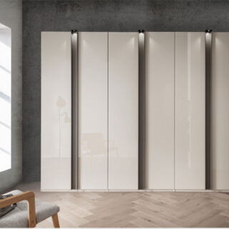 Draaideurkast Lagos Champagne decor front: houtdeuren