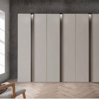 Draaideurkast Lagos kiezelgrijs front: houtdeuren