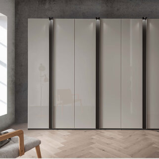 Draaideurkast Lagos Kiezelgrijs dekor front: Glas kiezelgrijs