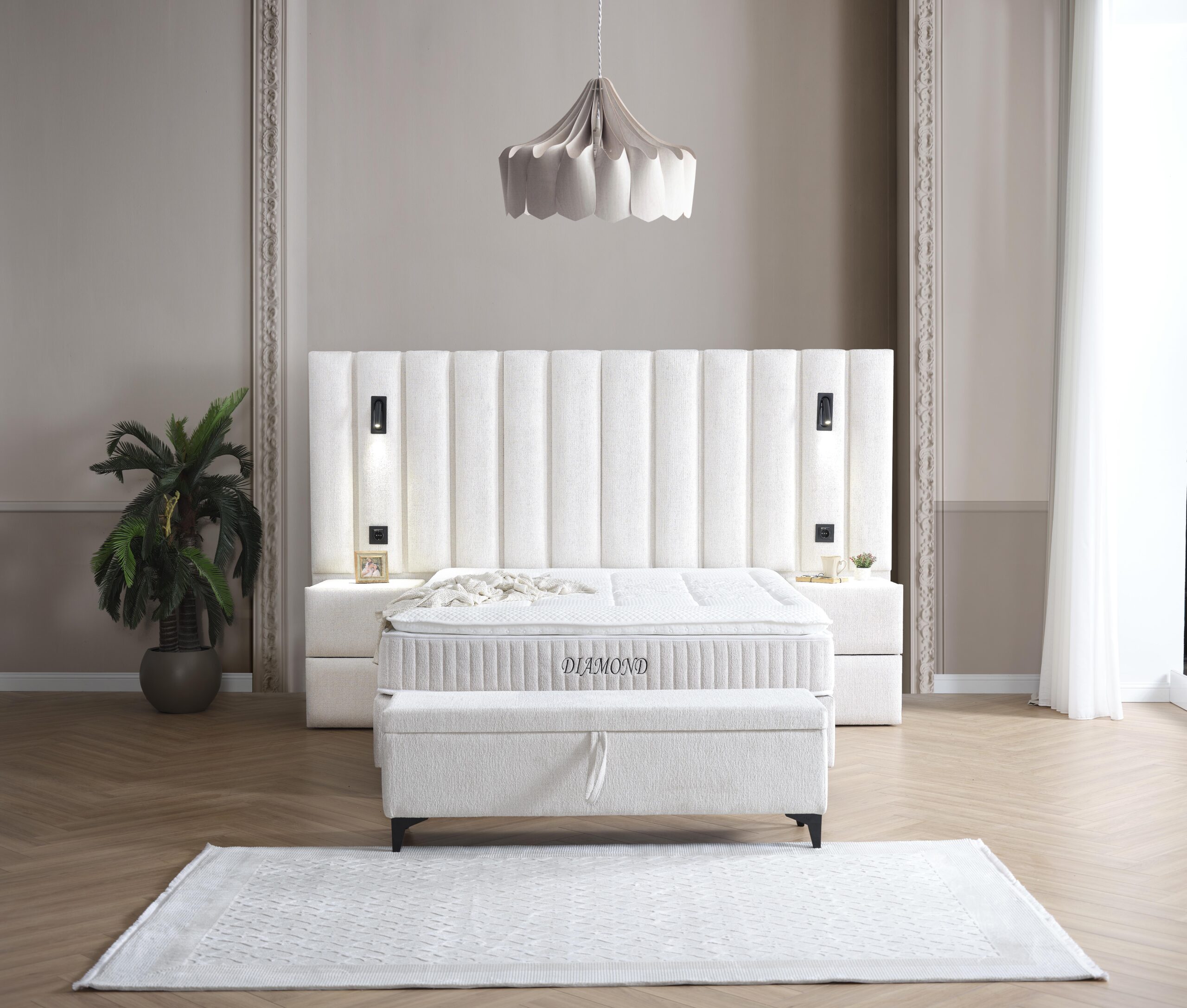 Boxspring Diamant met opbergfunctie en nachtkasten