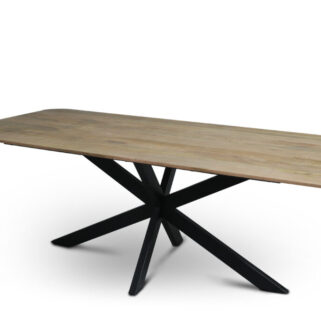 Eettafel Firenze Naturel met facetrand - Rechthoek Afgerond