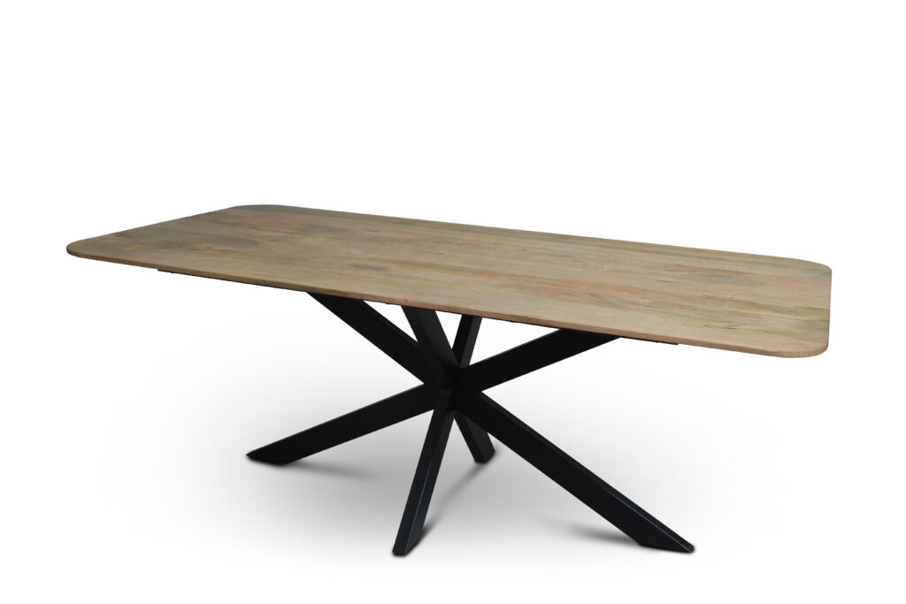 Eettafel Firenze Naturel met facetrand - Rechthoek Afgerond