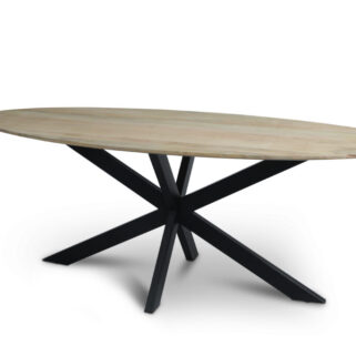 Eettafel Firenze Naturel met facetrand - Ovaal