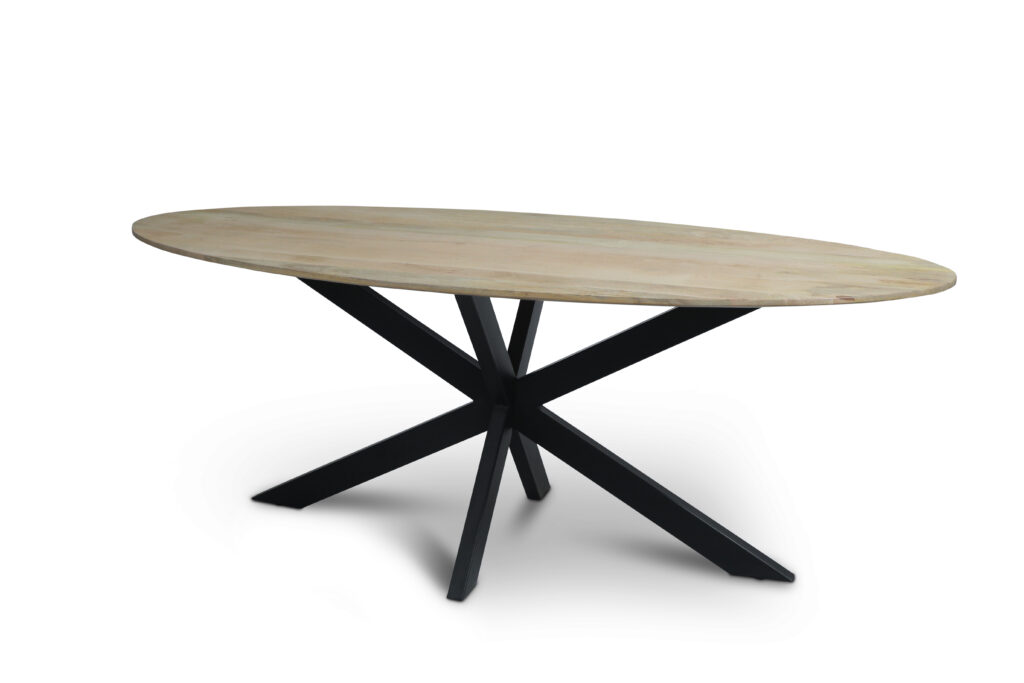 Eettafel Firenze Naturel met facetrand - Ovaal