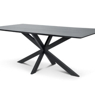 Eettafel Firenze Zwart met facetrand - Rechthoek