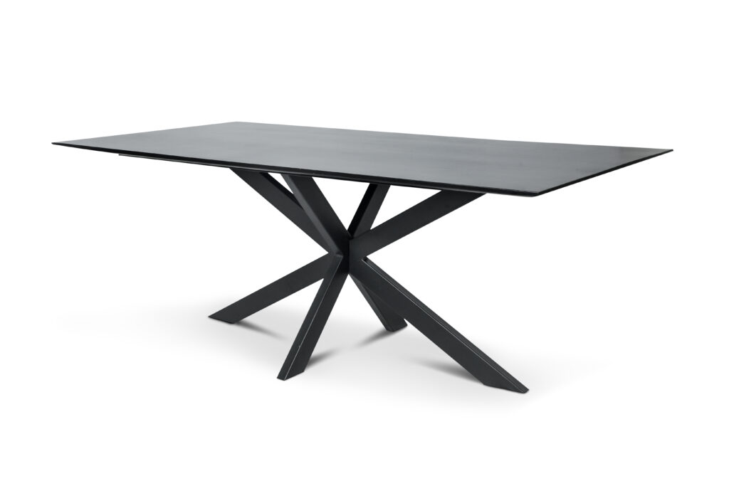 Eettafel Firenze Zwart met facetrand - Rechthoek