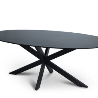 Eettafel Firenze Zwart met facetrand - Ovaal